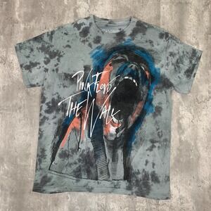 Liquid Blue Pink Floyd T-Shirt Mens Medium Gray Tie Dye The Wall Scream Band